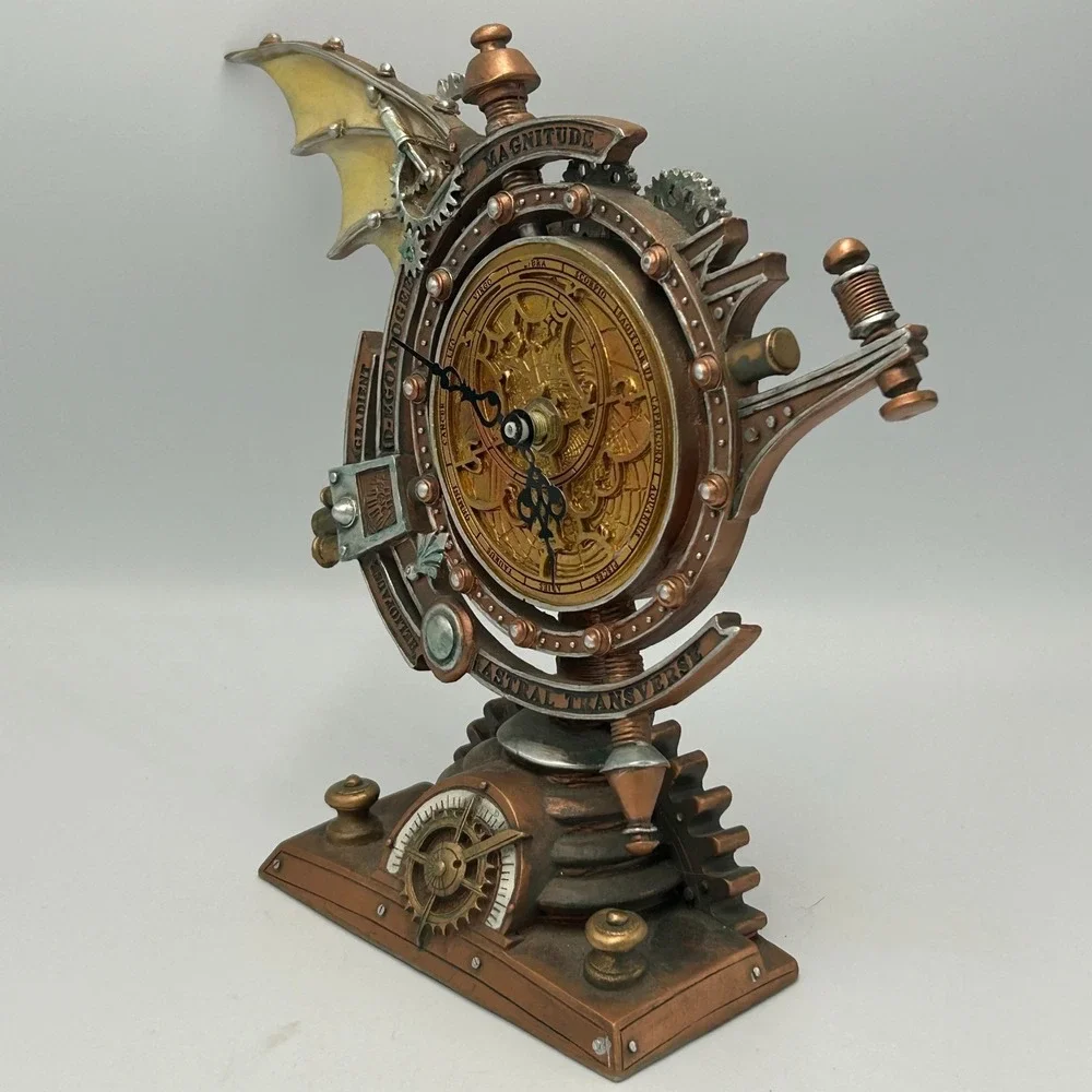 Steam Punk Clock Alchemy Stormgrave Chronometer Gold Gothic Machinery Celestial